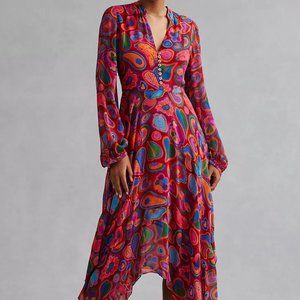 Farm Rio Sheer Mini Dress - Red Fruit Print